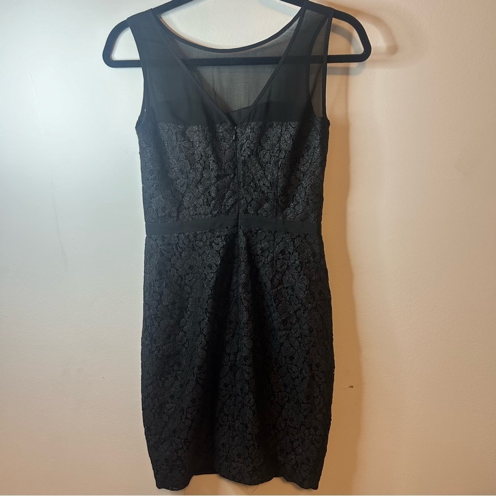 CHIC by JACOB size XS little black dress, 3/4 back zip. Knee length, mesh collar - Picture 8 of 10